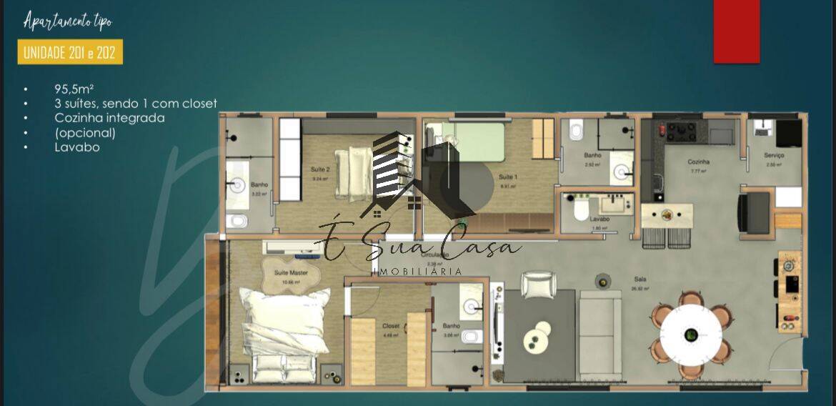 Apartamento à venda com 3 quartos, 95m² - Foto 4